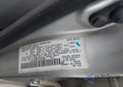 2001 Toyota 4Runner Sr5 V6 from USA, damaged, VIN JT3HN86R010356902